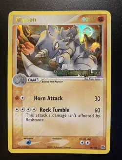 Pokemon Card-Rhydon -Holo-Ex Emerald-10/106-ENG-Stamped-Excellent - Image 1