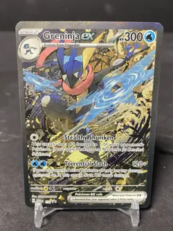 Greninja ex SVP 132 Scarlet & Violet Full Art Black Star Promo Pokemon Card NM A - Image 1