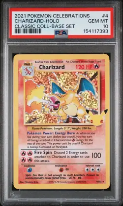 2021 POKEMON CELEBRATIONS CLASSIC COLLECTION #4 CHARIZARD-HOLO PSA 10 - Image 1