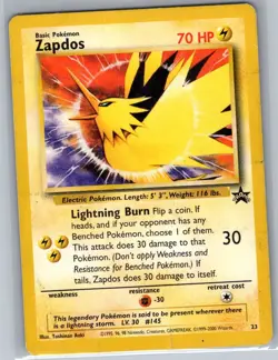 Zapdos 23 Non Holo WoTC Promo - Pokemon Card - MP - Image 1