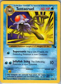 Tentacruel 44/62 Non Holo Fossil - Pokemon Card - LP - Image 1