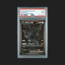 Pokemon 2025 Zekrom ex 172/086 Black White Rare Black Bolt PSA 9 - Image 1