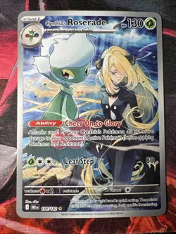 Cynthia's Roserade SV10: Destined Rivals 184/182 Illustration Rare NM Pokemon - Image 1
