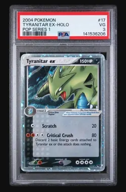 TYRANITAR EX 2004 POKEMON POP SERIES 1 RARE HOLO 17/17 PSA 3 - Image 1