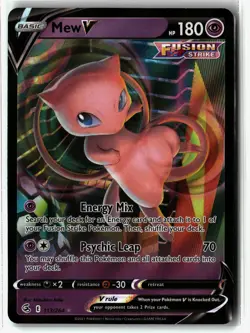 Mew V ⭐ 113/264 Holo V Rare Fusion Strike 2021 Pokemon NM - Image 1