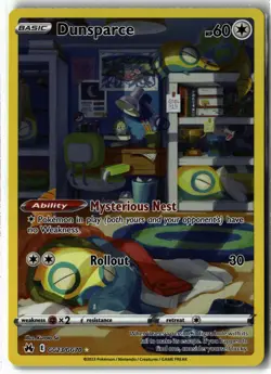Dunsparce ⭐ GG23/GG70 Holo Crown Zenith Galarian Gallery Pokemon NM - Image 1