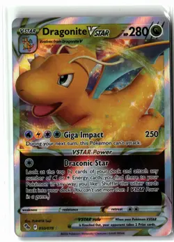 Dragonite VSTAR ⭐ 050/078 Holo VSTAR Rare Pokemon GO 2022 Pokemon NM - Image 1
