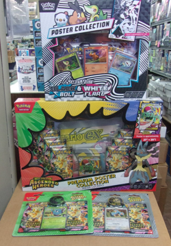 POKEMON ASCENDED POSTER (LUCARIO) & (2) 2-PACK BLISTER + BLACK WHITE POSTER - Image 1