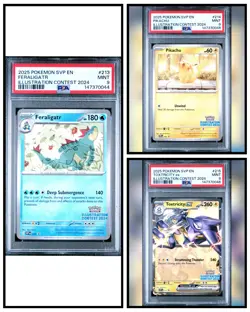 Pokemon Illustration Contest 2024 Sequential PSA 9 set SVP213 Pikachu SVP214 215 - Image 1