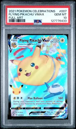 2021 POKEMON CELEBRATIONS #007 FULL ART/FLYING PIKACHU VMAX PSA 10 - Image 1