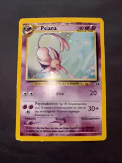 Pokemon 2000 Neo Discovery Espeon 1/75 Unlimited Holo Rare GERMAN Damaged - Image 1