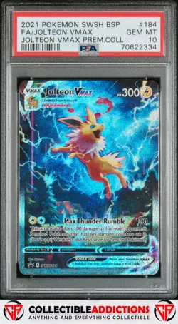 2021 Pokemon Swsh Black Star Promo #184 Jolteon Vmax PSA 10 - Image 1