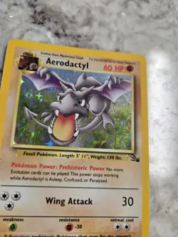 Aerodactyl 1/62 Holo Fossil Pokemon Vintage LP - Image 3
