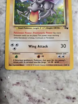 Aerodactyl 1/62 Holo Fossil Pokemon Vintage LP - Image 4