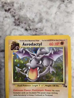 Aerodactyl 1/62 Holo Fossil Pokemon Vintage LP - Image 5