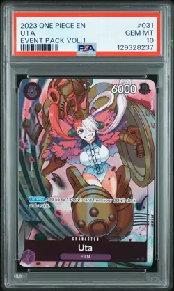 One Piece Uta Promo Event Pack Volume 1 English P-031 GEM TCG PSA 10 - Image 1