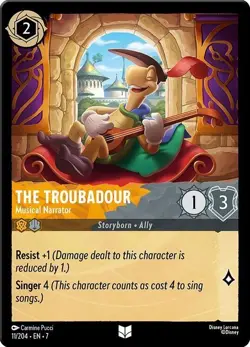 Disney Lorcana TCG Archazia's Island - The Troubadour - Musical Narrator 11/204 - Image 1