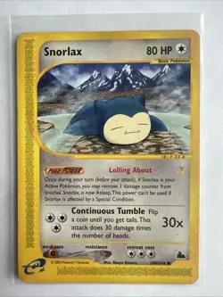Pokemon TCG Snorlax Skyridge 100/144 Regular Non Holo Common Card - Image 1