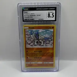Pokemon TCG Sawk 72/147 Burning Shadows Reverse Holo CGC 8.5 Card Stock - Image 1