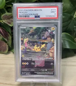 Pikachu 173/165 S&V 151 ILLUSTRATION RARE 2023 POKEMON MEW EN #173 PSA 9 - Image 1