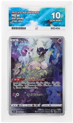 Mew 183/172 Pokemon Card Vstar Universe Art Rare Ace Gem Mint 10 Graded - Image 1