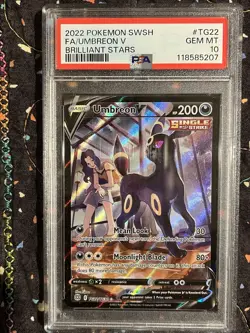 2022 Pokemon TCG SWSH Brilliant Stars Umbreon V TG22/TG30 PSA GEM MT 10 - Image 1