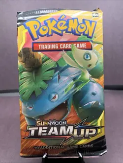 Pokemon TCG Sun and Moon Team Up Booster Pack Sealed Venusaur & Celebi Artwork - Image 1