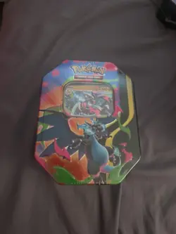 SEALED Mega Charizard X ex Tin Pokemon TCG Mega Evolution Phantasmal Flames New - Image 1