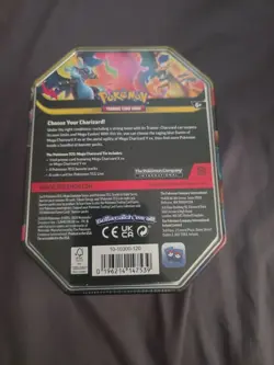 SEALED Mega Charizard X ex Tin Pokemon TCG Mega Evolution Phantasmal Flames New - Image 4