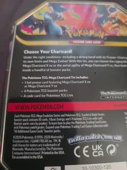 SEALED Mega Charizard X ex Tin Pokemon TCG Mega Evolution Phantasmal Flames New - Image 5