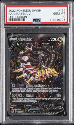 2022 POKEMON SWORD & SHIELD LOST ORIGIN #186 FULL ART/GIRATINA V PSA 10 - Image 1
