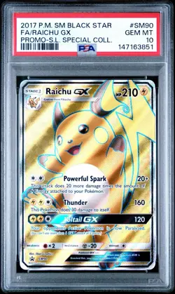 PSA 10 Raichu GX SM90 Black Star Promo Pokemon TCG 2017 Shining Legends - Image 1