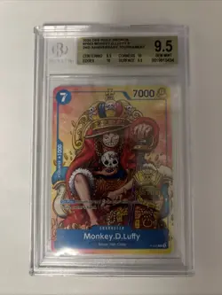 One Piece Card Game 🏴‍☠P - 043 MONKEY D LUFFY PROMO "STAMPED" Graded BGS 9.5 - Image 1