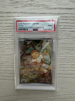 Pokemon TCG Eevee 173 Scarlet & Violet Promo Holo 50 HP PSA 9 Basic 6+ Card - Image 1