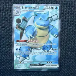 Pokemon Blastoise ex Ultra Rare Full Art Holo 184/165 151 English Yamashita Card - Image 1