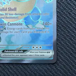 Pokemon Blastoise ex Ultra Rare Full Art Holo 184/165 151 English Yamashita Card - Image 4