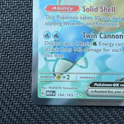 Pokemon Blastoise ex Ultra Rare Full Art Holo 184/165 151 English Yamashita Card - Image 5