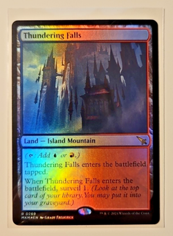 Thundering Falls 0269 Foil Rare Surveil Land NM MTG Murders At Karlov Manor - Image 1