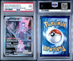 2025 POKEMON DRI EN-DESTINED RIVALS #231 TEAM ROCKET'S MEWTWO EX PSA 9 - Image 3
