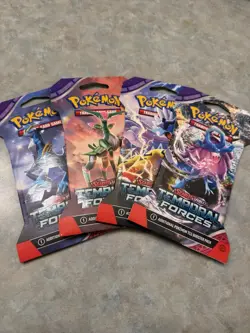 Pokemon Scarlet & Violet Temporal Forces Booster Packs 4 Lot English 2024 - Image 1