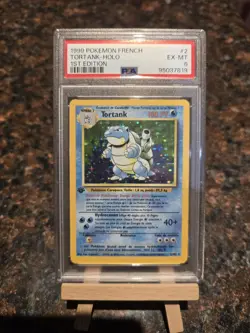 1999 Pokemon FRENCH 1st Edition Tortank Blastoise Holo 2/102 Holo Bleed PSA 6 - Image 1