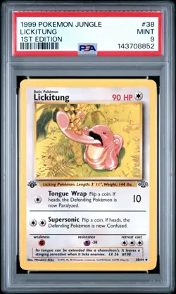 PSA 9 MINT 1999 POKEMON JUNGLE 38 LICKITUNG 1ST EDITION ENGLISH - Image 1