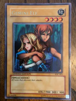 YuGiOh Gemini Elf IOC-SE1 Ultra Rare Limited Edition LP - Image 1