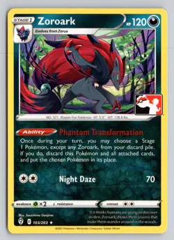 ZOROARK 103/203 RARE PRIZE PACK SERIES CARDS POKEMON NM - Image 1