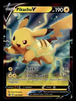 Pikachu V SWSH063 Ultra Rare Black Star Promo Pokemon Card - Image 1
