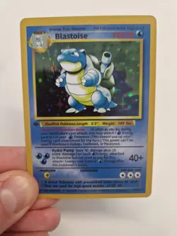 Blastoise Pokemon 1st Edition Base Set 1999 - Vintage Holo Artcard/Dekocard - Image 1