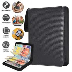 Game Card Collection Binder PU 400 Slots Zipper Case For Standard Trading Cards - Image 1