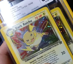 Dark Raichu 83/82 Team Rocket Insufficient Ink Error Misprint Pokemon Card LP - Image 3