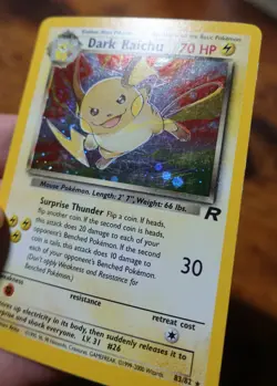 Dark Raichu 83/82 Team Rocket Insufficient Ink Error Misprint Pokemon Card LP - Image 5