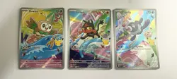 Pokemon First Partner Illustration Series 1 Alolan Alola Starters Promo Set NM - Image 1